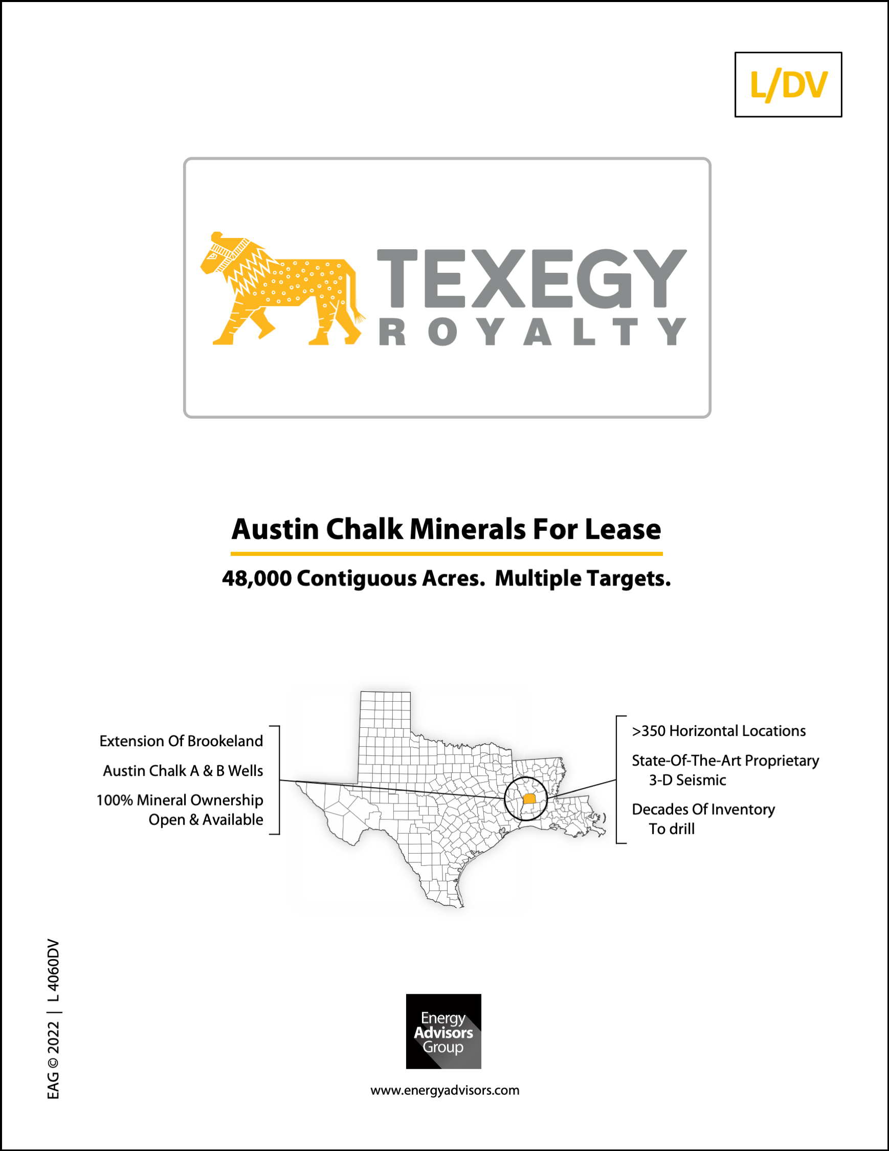 AUSTIN CHALK MINERALS FOR LEASE 48,000 ACRES - Energy Advisors Group AUSTIN CHALK MINERALS FOR LEASE 48,000 ACRES